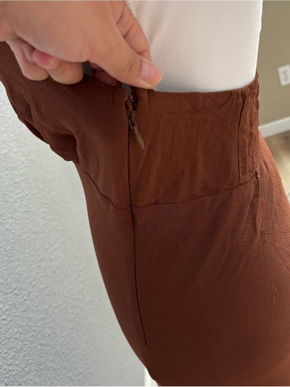 Brown Halter Floral Accent Maxi Dress - Picture 4 of 6